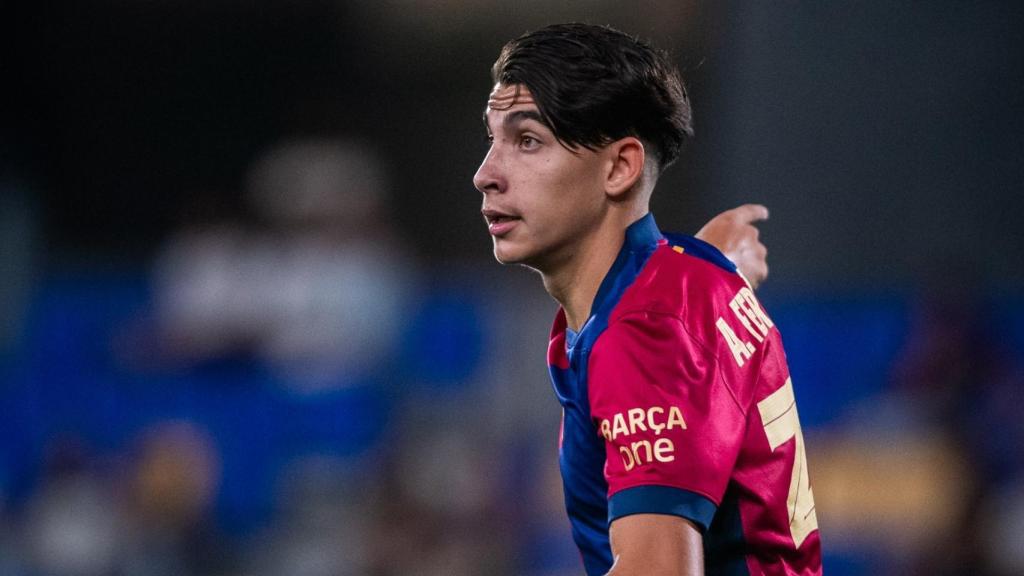 Toni Fernández, durante la victoria del Barça B contra el Ourense