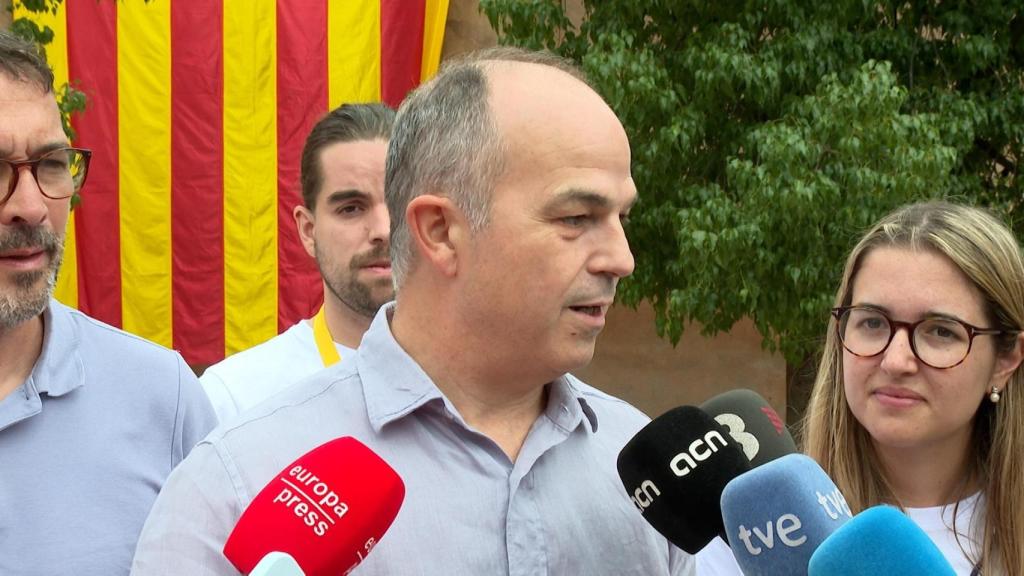 El secretario general de Junts, Jordi Turull, este domingo antes de la clausura de la escuela de verano de la JNC