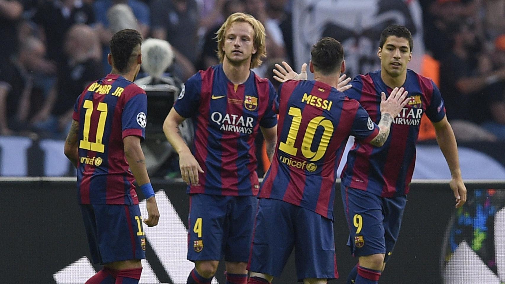 Los jugadores del Barça, durante la final de la Champions League de 2015