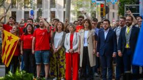 La delegación de ERC en la estatua de Rafael de Casanovas en Barcelona hoy