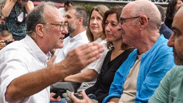 Xavier Antich, de Òmnium, con Lluís Llach, de la ANC