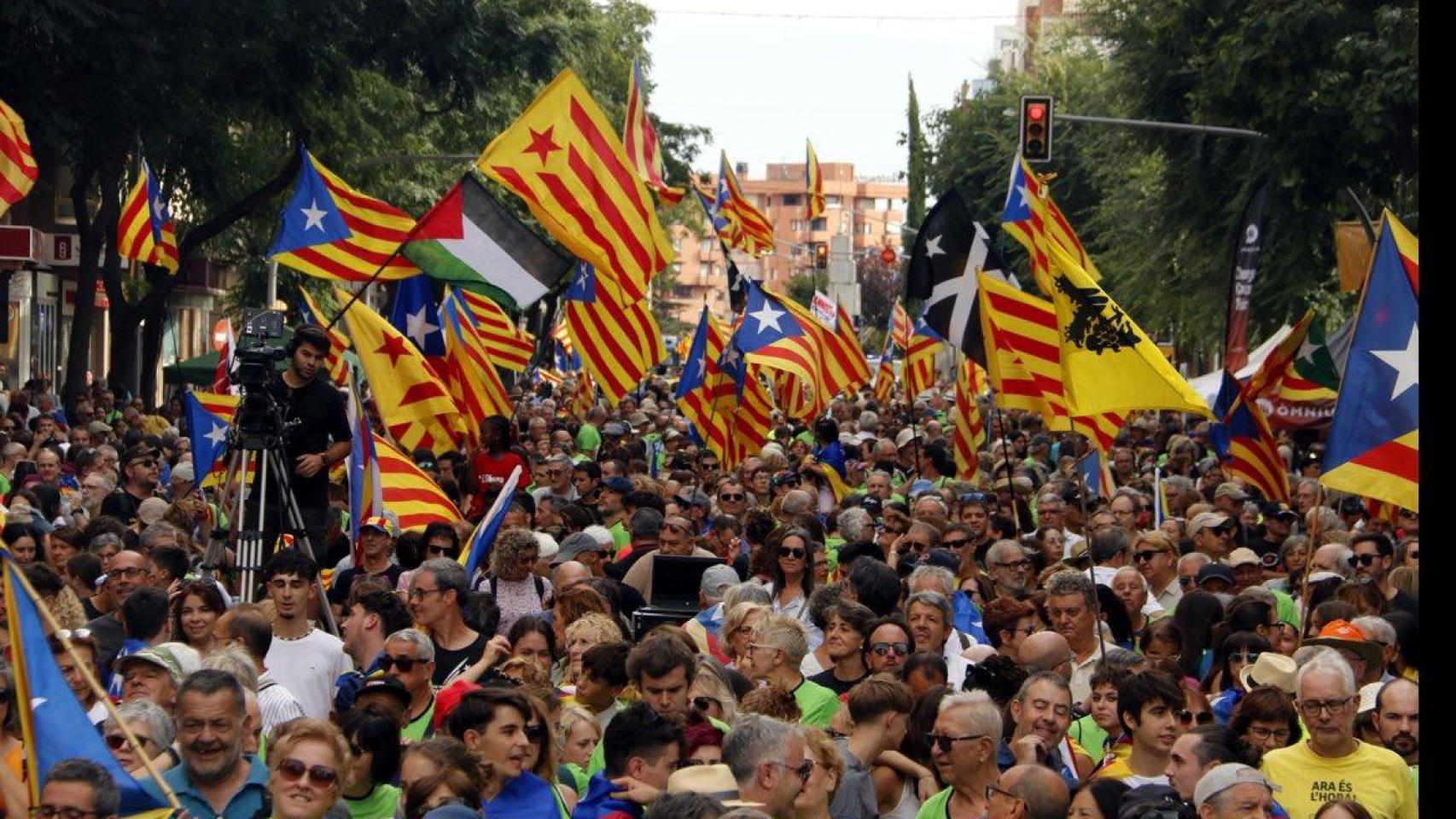 Imagen de una de las cinco manifestaciones independentistas de la Diada