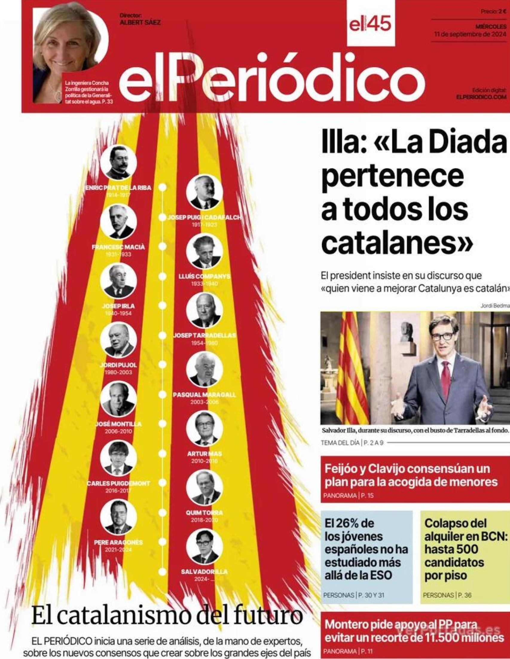 Portada de El Periódico, 11 de septiembre de 2024