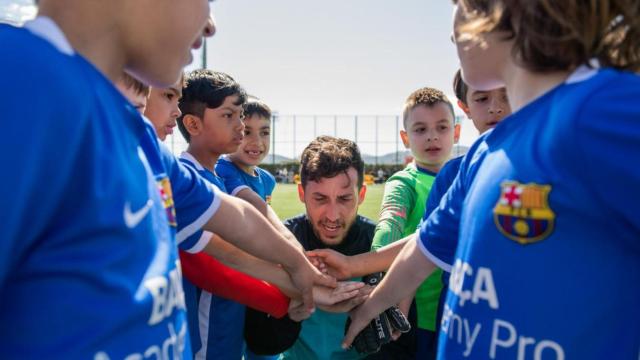 Participantes del campus del Barça en Bucarest