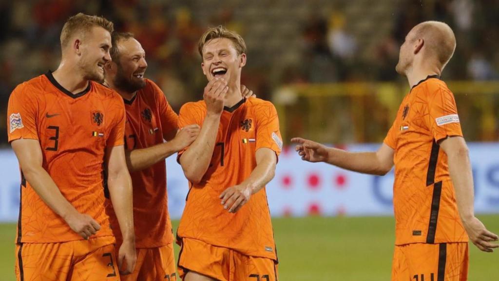 Frenkie de Jong, durante un partido con la selección de Países Bajos