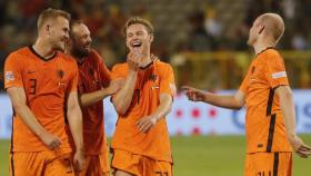 Frenkie de Jong, durante un partido con la selección de Países Bajos