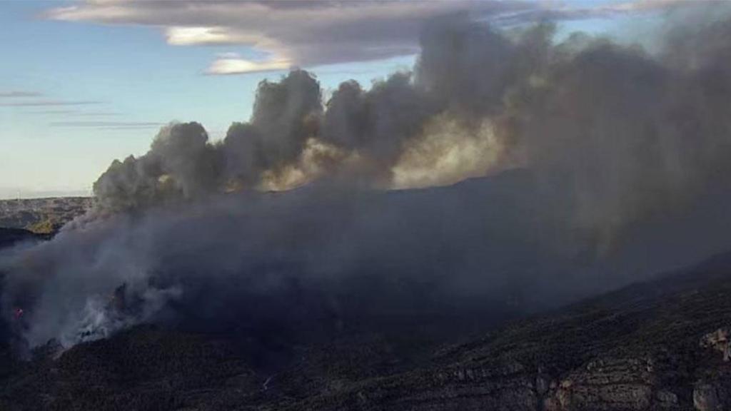 Imagen del incendio de Cabacés