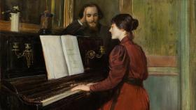 Santiago Rusiñol. Retrato de Erik Satie y Matilde Escalas (París, 1894)