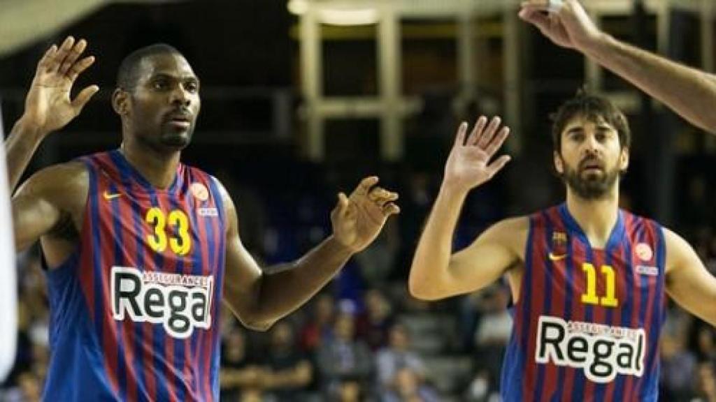 Pete Mickeal junto a Juan Carlos Navarro, dos leyendas del Barça de basket