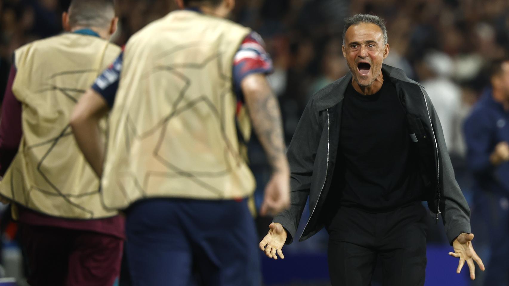 Luis Enrique, eufórico, tras la victoria del PSG contra el Girona