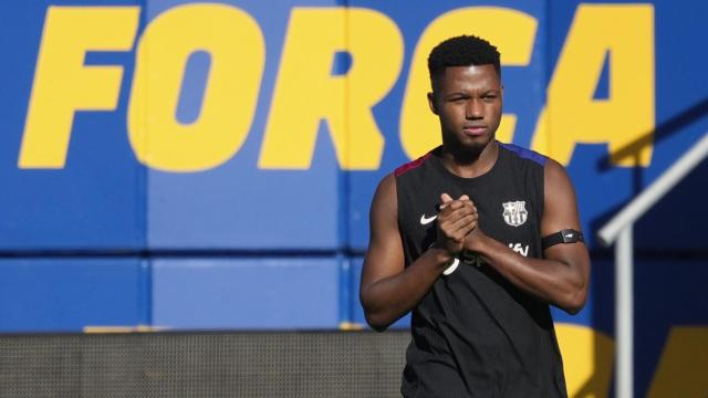 Ansu Fati, en su vuelta a los entrenamientos del Barça