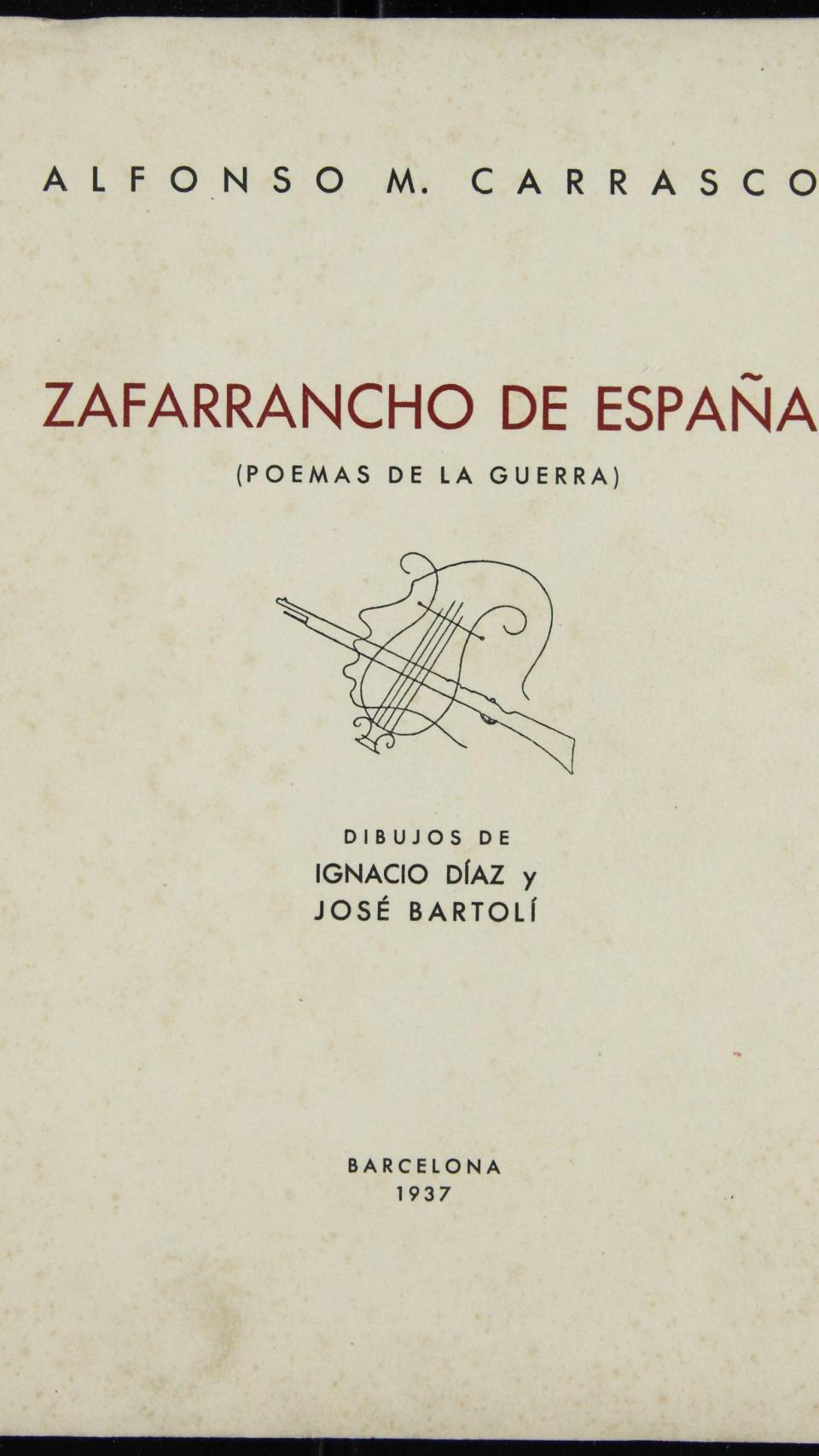 Portada de ‘Zafarrancho de España (Poemas de guerra)’, poemario de 1937.