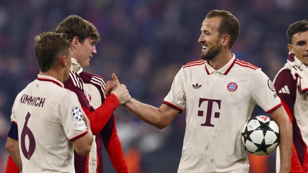 El Bayern celebra su goleada ante el Dinamo Zagreb en la Champions 2024-25