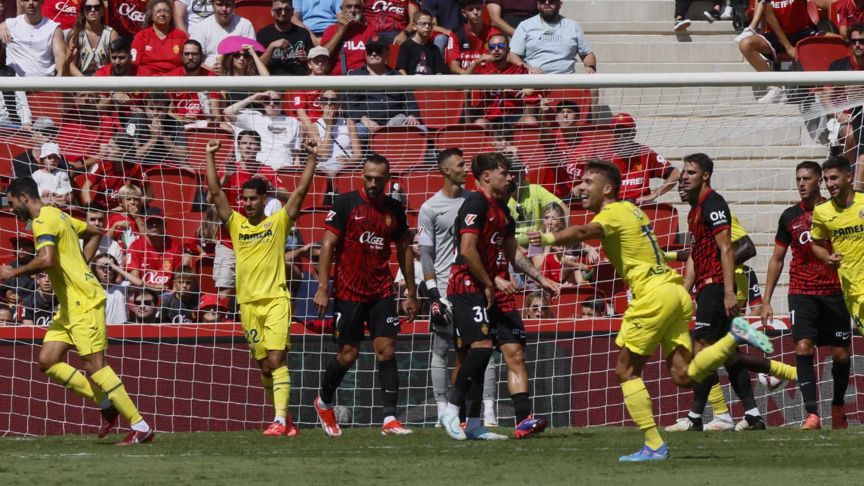 El Villarreal, próximo rival del Barça en la Liga, festeja una victoria en Son Moix