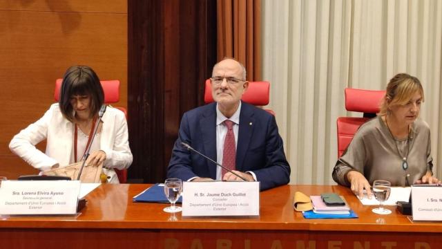 Imagen de Jaume Duch en la comisión de Exteriores del Parlament