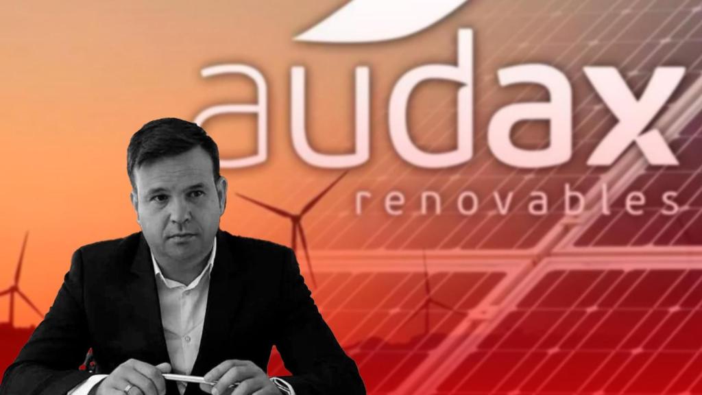 José Elías, presidente de Audax Renovables, con una imagen de la cotizada