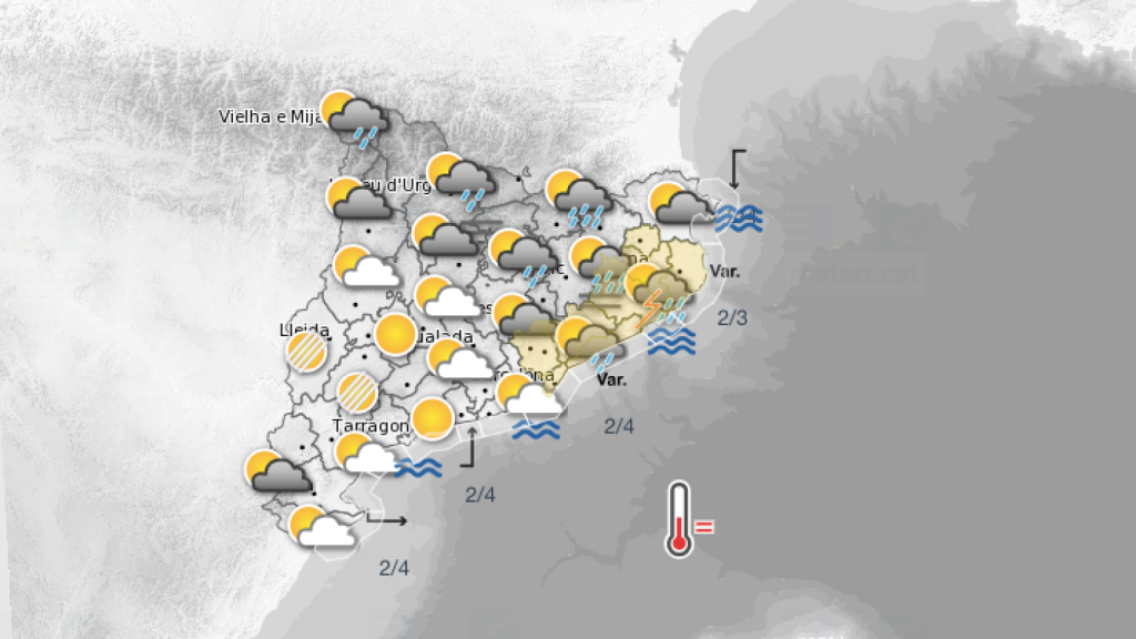 Precipitaciones este lunes, 23 de septiembre, en Cataluña