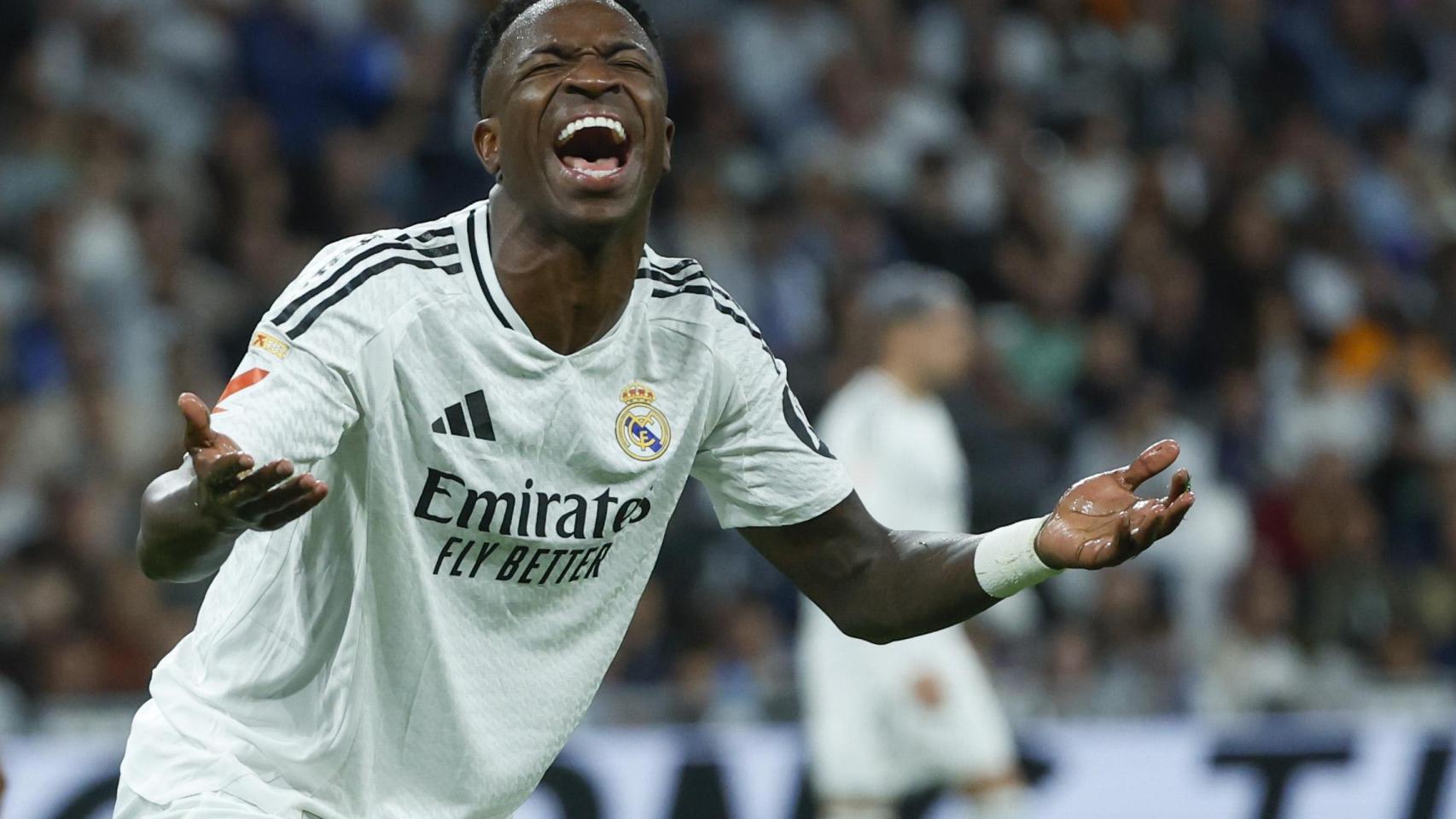 Vinicius lamenta una ocasión en el Bernabéu