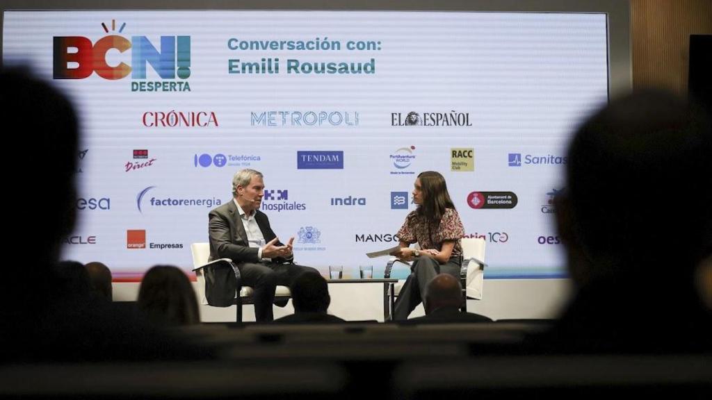 Emili Rousaud y Clara Fernández en el foro 'BCN Desperta!'