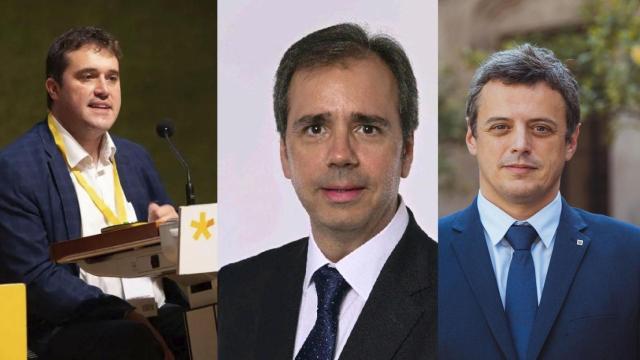 Imagen conjunta de David Bonvehí (Generalitat), Marc Gómez (Fundación 'La Caixa') y  Josep Maria Vilarrubia (Caixa d'Enginyers)