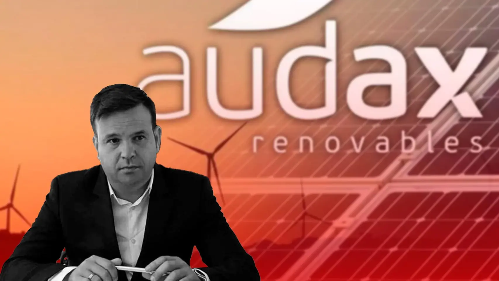 José Elías, presidente de Audax Renovables, y una imagen del grupo