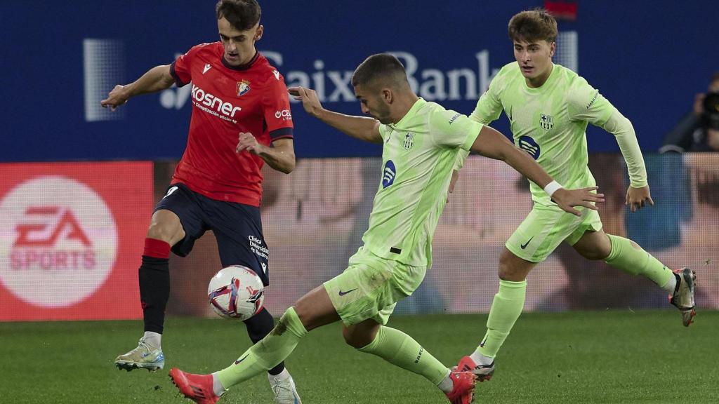 Ferran Torres durante el Osasuna-Barça