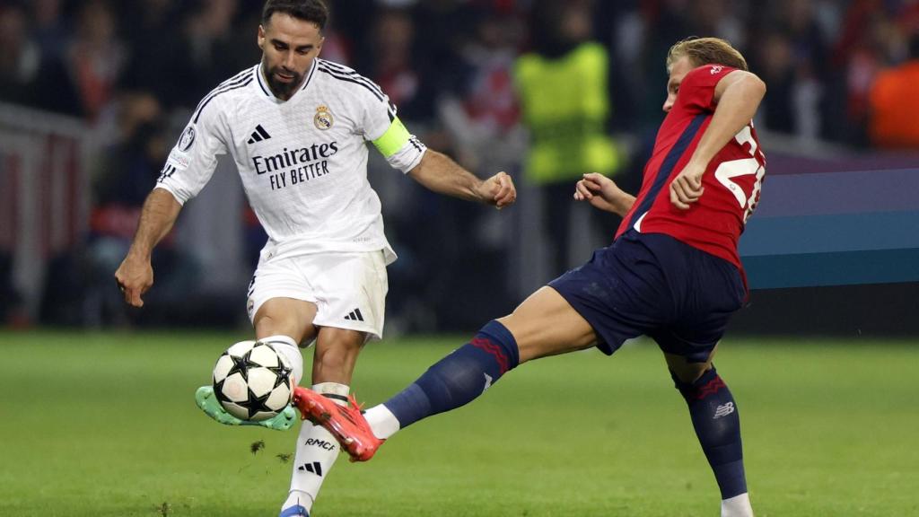 Dani Carvajal durante el Lille-Real Madrid