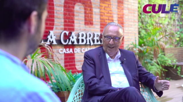 Joan Gaspart, durante una conversación con Víctor Malo, director de Culemanía