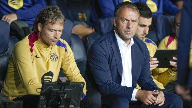 Hansi Flick, durante el partido del Barça contra Young Boys