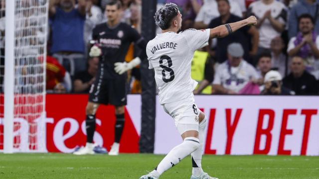 Fede Valverde celebra su gol contra el Villarreal