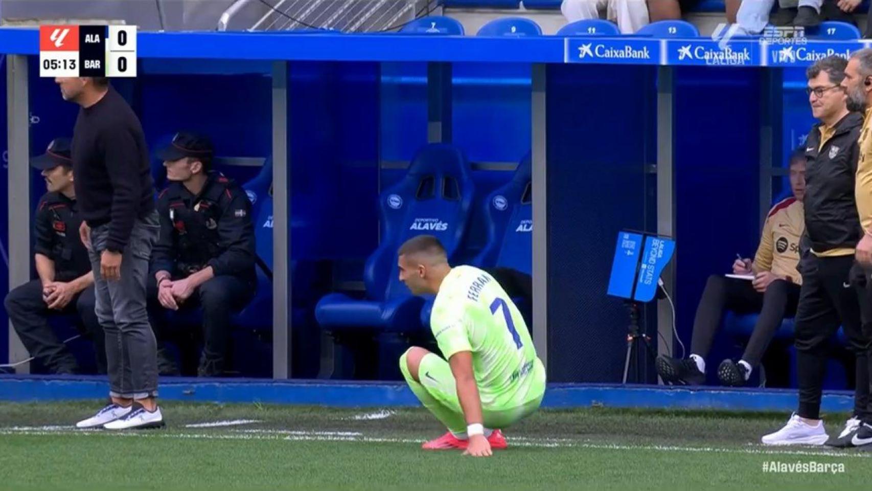 Ferran Torres se lesiona el bíceps femoral contra el Deportivo Alavés