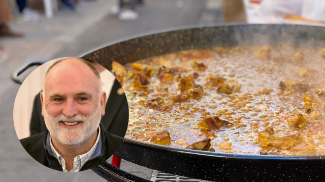 Fotomontaje paella y José Andrés