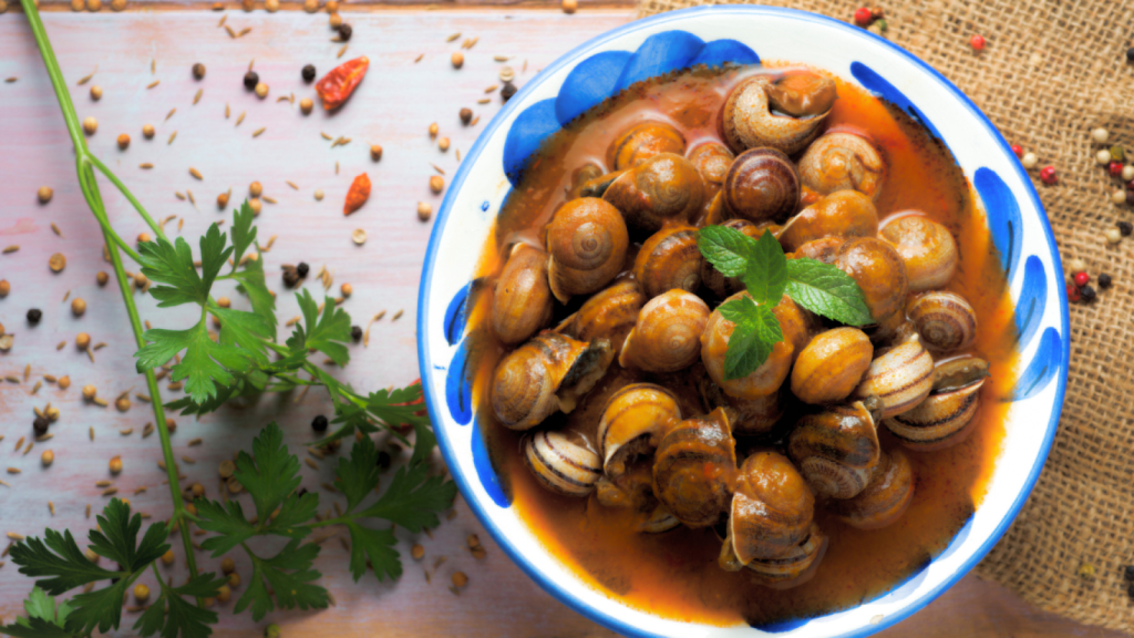 Caracoles en un plato