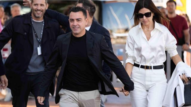 Xavi Hernández en la despedida de Iniesta