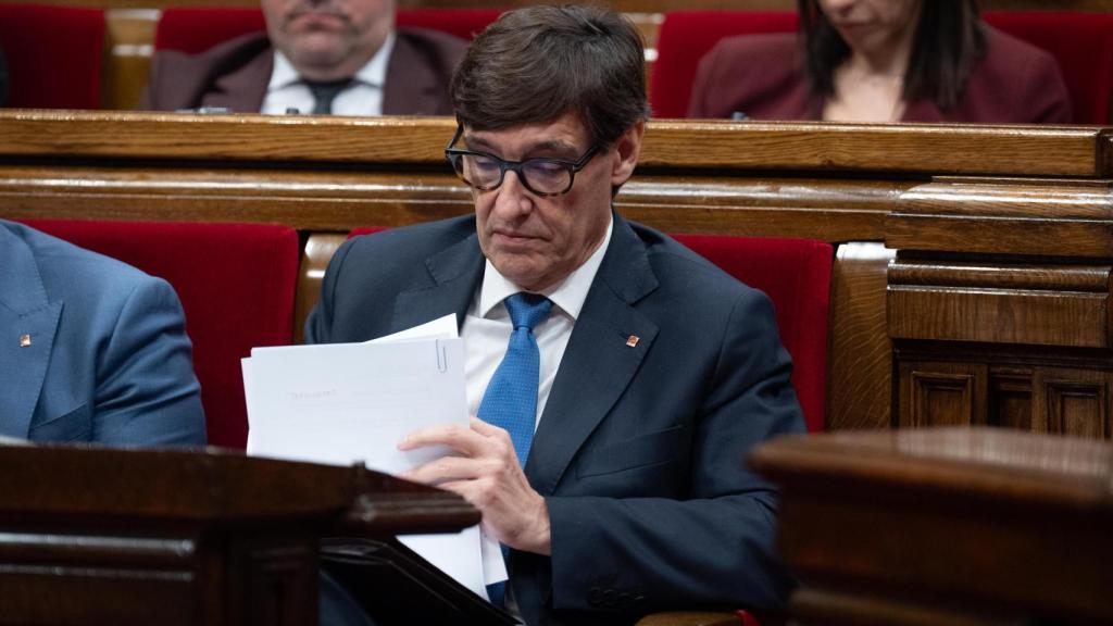 El presidente de la Generalitat, Salvador Illa, durante un debate de Política General en el Parlament