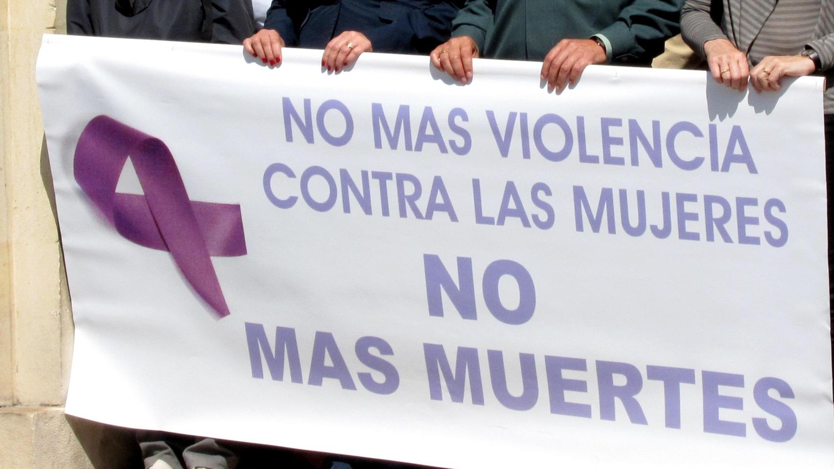 Pancarta contra la violencia de género