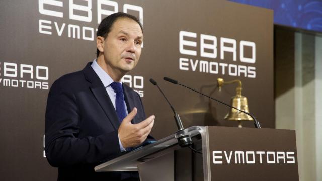 Rafael Ruiz, presidente de EV Motors, durante el acto del debut bursátil de la compañía