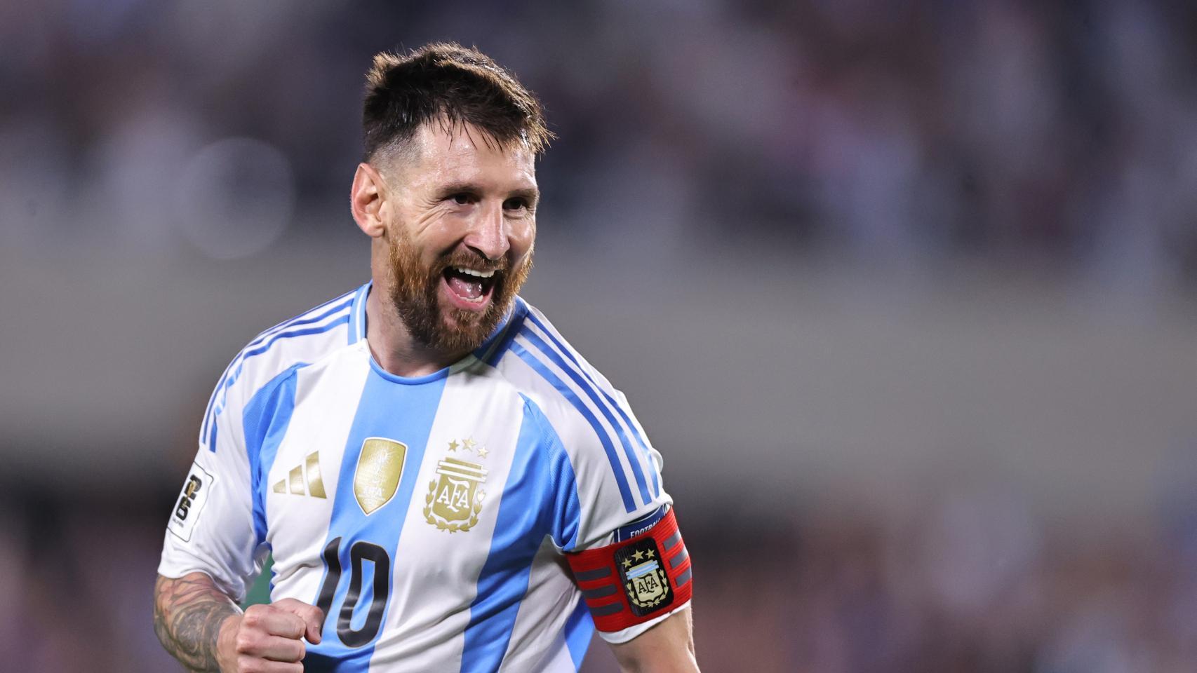 La euforia de Leo Messi tras marcar un gol con Argentina