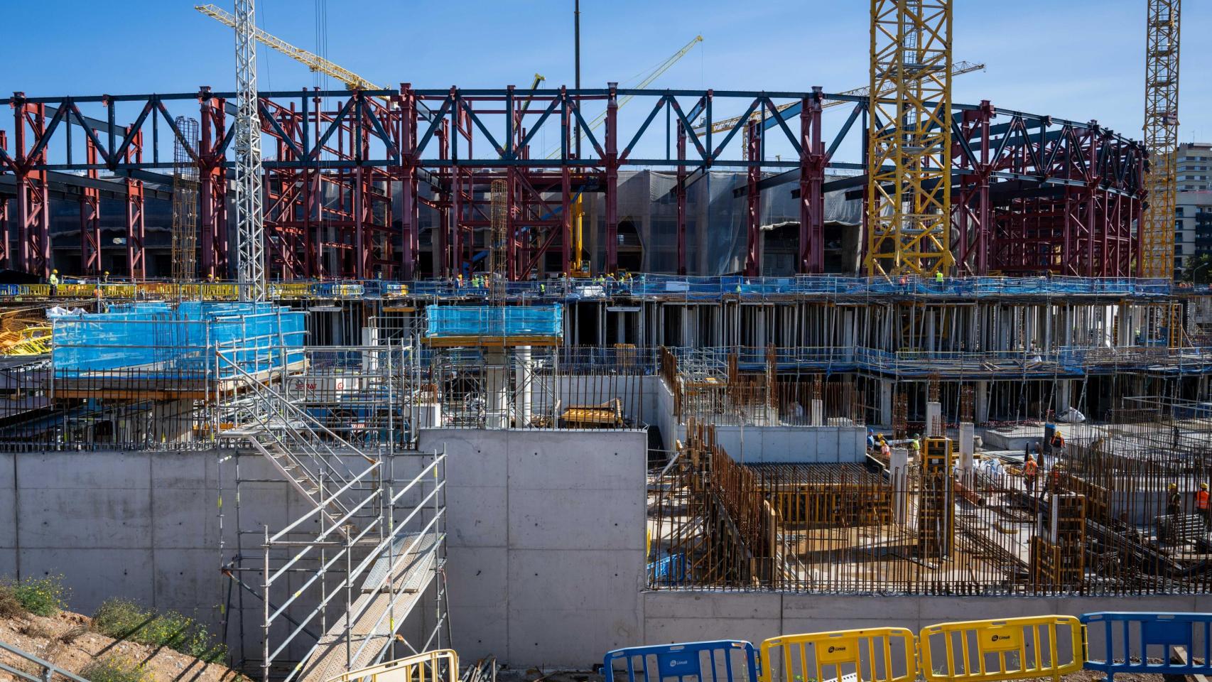 Las obras del Camp Nou, en octubre de 2024