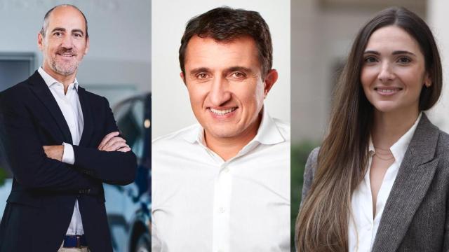 Imagen conjunta de Pere Brugal (General Motors),  Djamel Agaoua (Kings League) e Ingrid Boqué (Puerto de Barcelona)