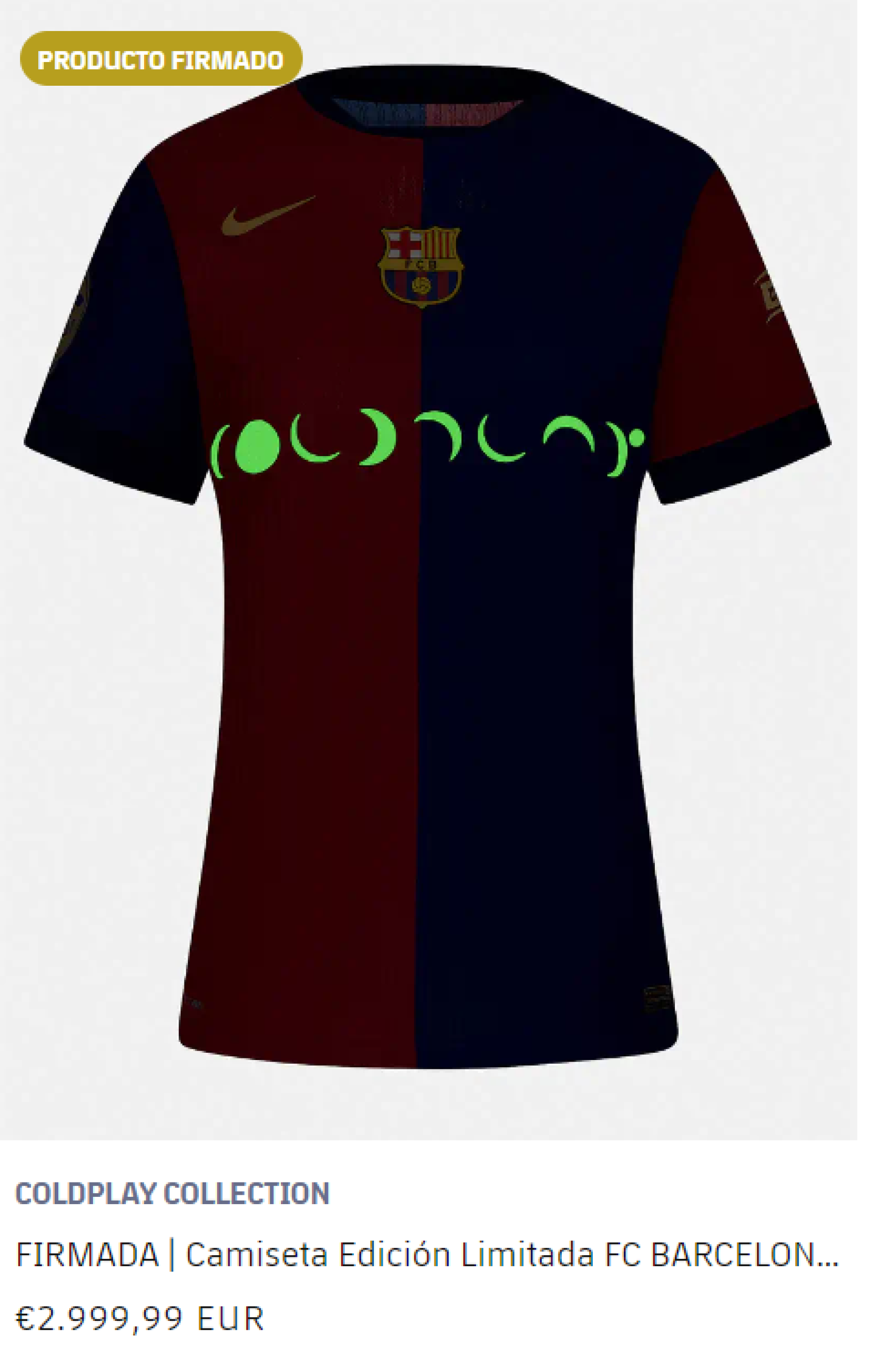 Edición especial de la camiseta fluorescente del Barça con Coldplay