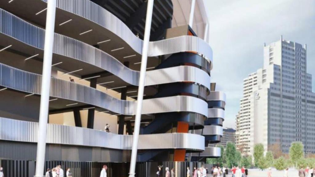 Fachada del Nou Mestalla, futuro estadio del Valencia