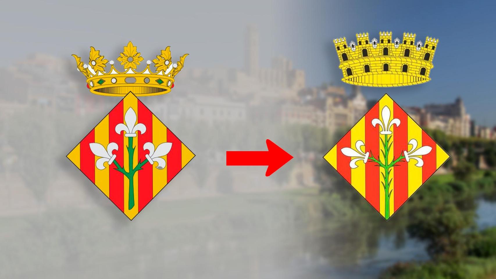 Cambio de escudo de Lleida