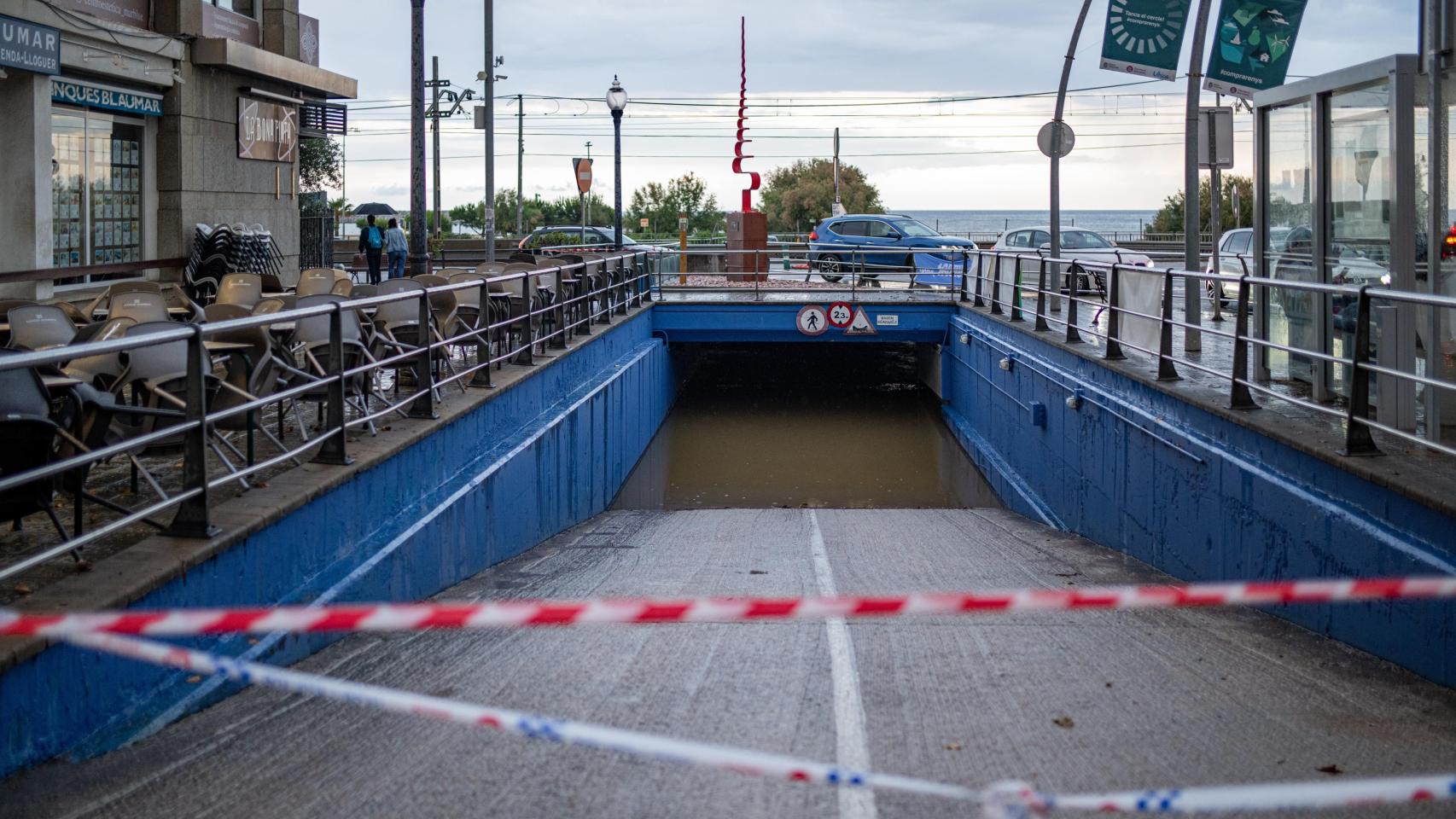 Una riada en Arenys de Mar, en junio de 2024