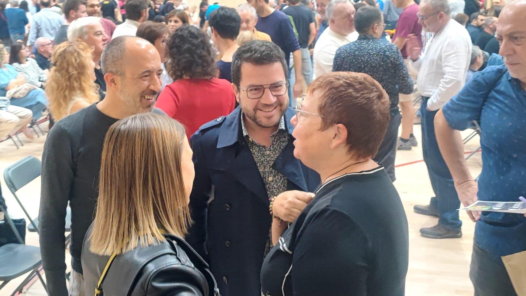 El expresidente de la Generalitat, Pere Aragonès, antes del acto de presentación de la candidatura 'Nova Esquerra Nacional' al congreso de ERC