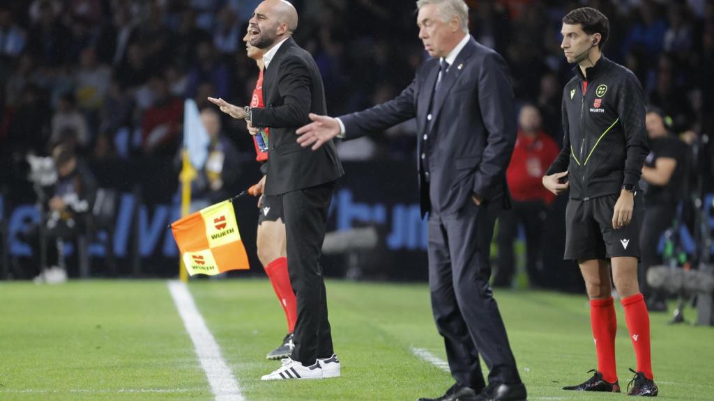 Carlo Ancelotti, durante el partido entre el Real Madrid y el Celta de Vigo