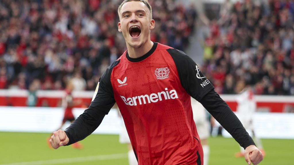 Florian Wirtz celebra un gol con el Bayer Leverkusen