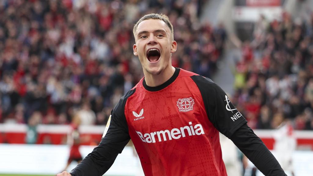 Florian Wirtz celebra un gol con el Bayer Leverkusen