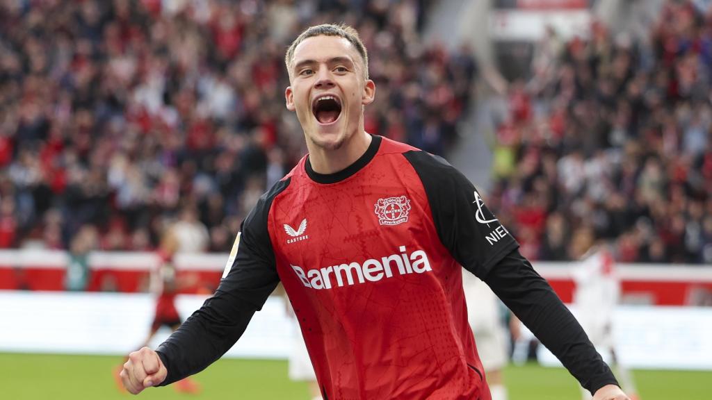 Florian Wirtz celebra un gol con el Bayer Leverkusen
