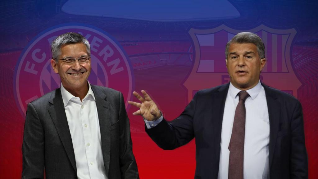 Herbert Hainer y Joan Laporta, presidentes de Bayern y Barça, en un fotomontaje